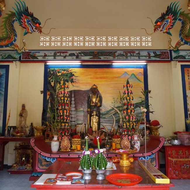 Inside the Chinese Temple - Slow Life Cycling Bicycle Tour, Koh Chang, Thailand
